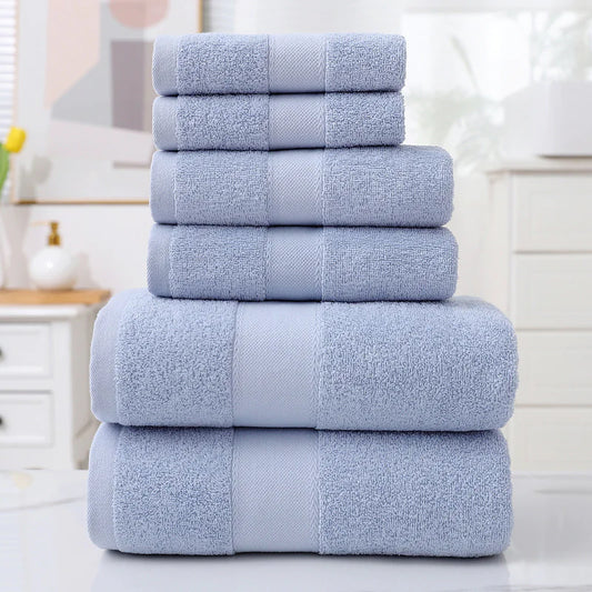 Turkish Cotton Bath Towel Set (6 Pieces)