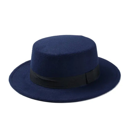 Pork Pie Flat Top Wool Hats