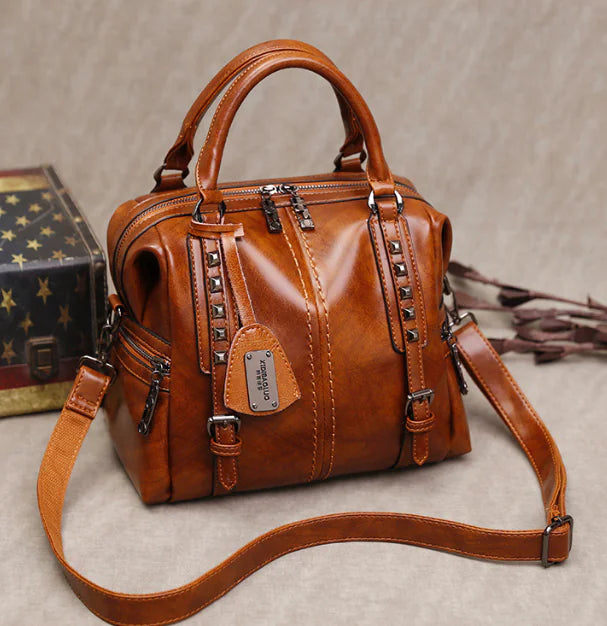 Patina Oil Wax Vegan Leather Crossbody Bag