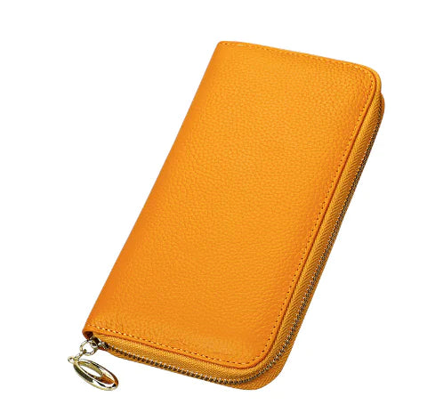 OX KNIGHT Cowhide Leather Multifunctional Zip Wallets