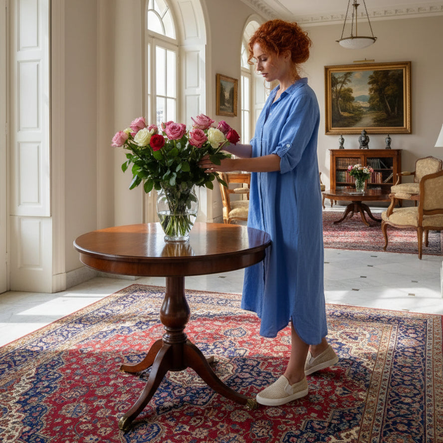 Plus Size Cotton Linen Shirt Dress