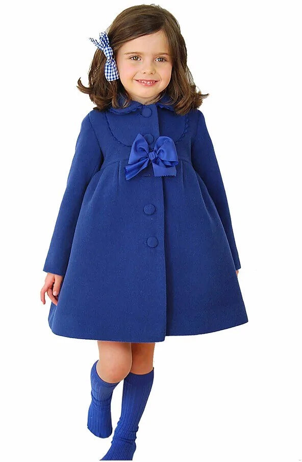 Girls' Wool Blend Bow Coats