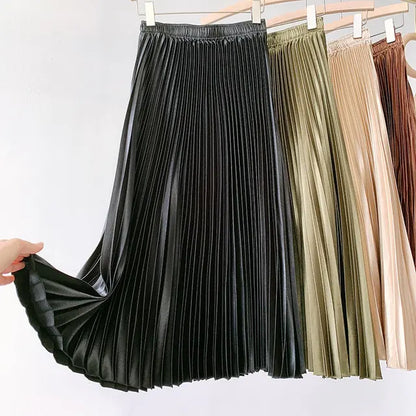 Satin Pleated Skirts