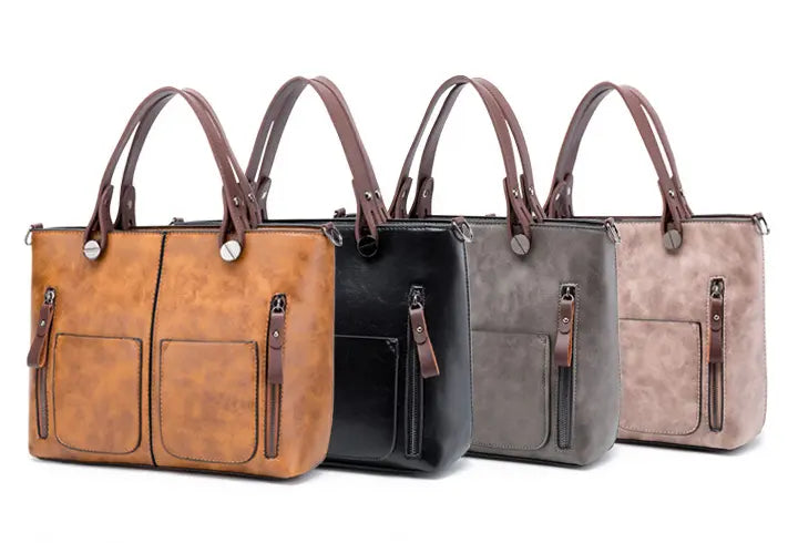 Wax Oil Vegan Leather Handbag