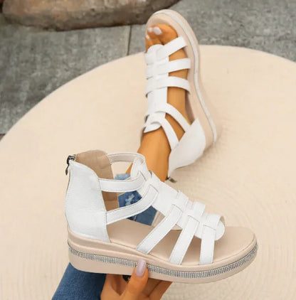 Rhinestone Wedge Platform Sandals