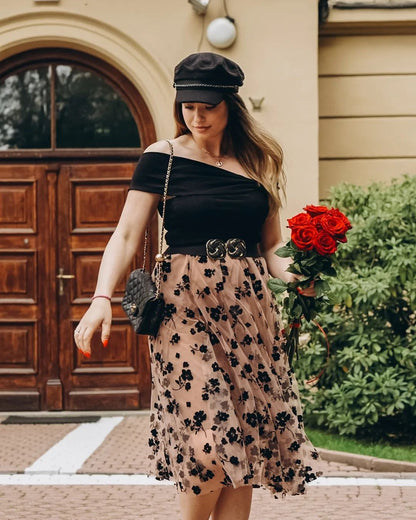 Mesh Floral Posy Skirts