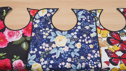 Adult Floral Washable Cloth Bibs