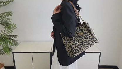 Leopard Print Canvas Bag