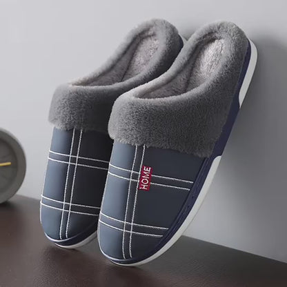 Suede Gingham Slippers