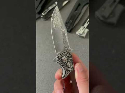 DRACHENADER VG 10 Damascus Shark Dragon Pocket Knife