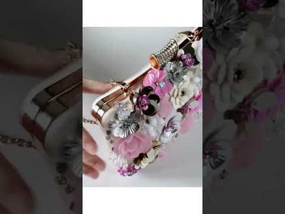 Embellished Floral Evening Clutch Bag