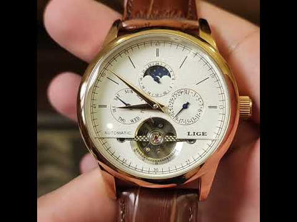 LIGE Belmont Automatic Mechanical Tourbillon Waterproof Watches