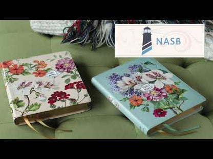NASB Artisan Almond Floral Collection Bible