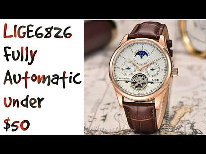LIGE Belmont Automatic Mechanical Tourbillon Waterproof Watches