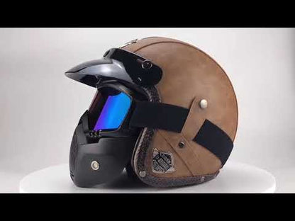 Crown Racing Vintage Vegan Leather Helmets