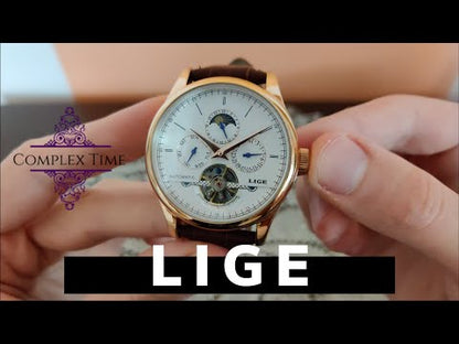 LIGE Belmont Automatic Mechanical Tourbillon Waterproof Watches