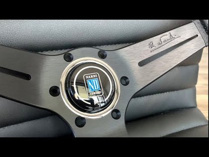 NARDI Universal Bronze Titanium Frame Black Leather Steering Wheel