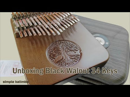 Tree of Life - HLURU 34 Keys Black Walnut Chromatic Kalimba
