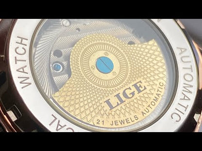 LIGE Belmont Automatic Mechanical Tourbillon Waterproof Watches