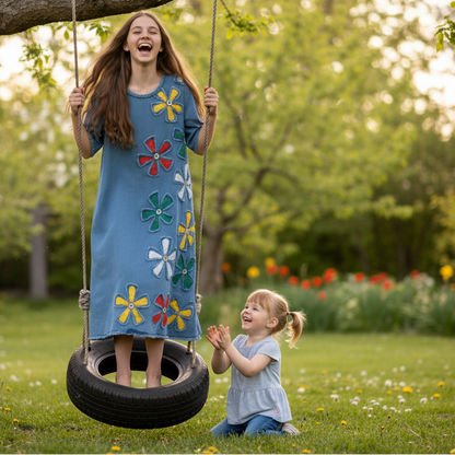 LINA Floral Motif Midi Dress