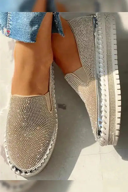 Rhinestone Crepe Shoes