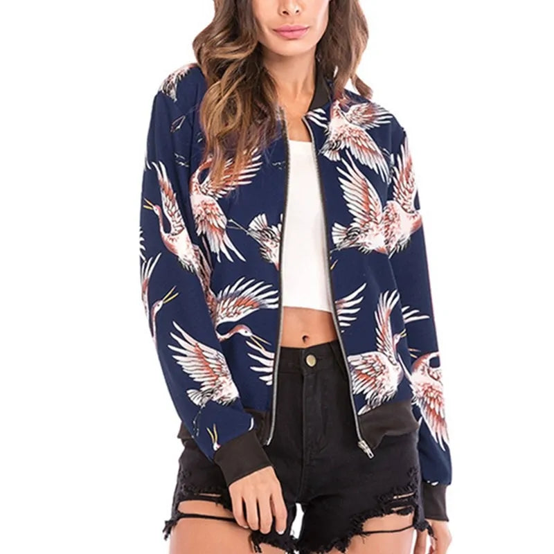 Retro Floral Bomber Jacket