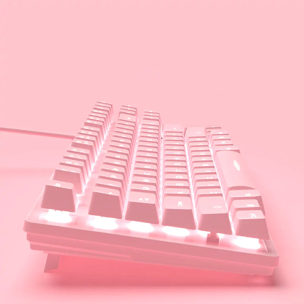 Pink Wired Keyboard and Mouse Set