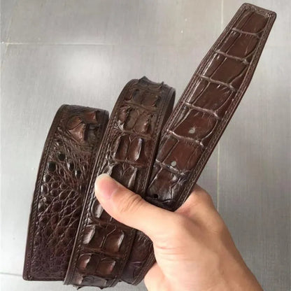 Hornback Crocodile Skin Leather Belts