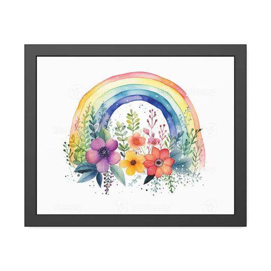 Floral Rainbow Framed Posters