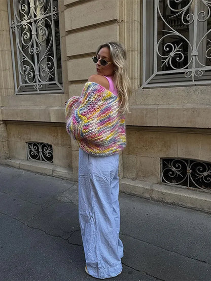 Rainbow Fluffy Cardigan