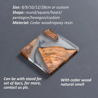 Resin Pine Coasters Set (6)