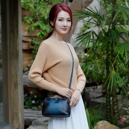 QWQ Vintage Genuine Cowhide Leather Doctor Bag