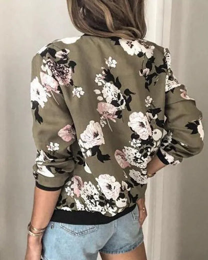 Retro Floral Bomber Jacket