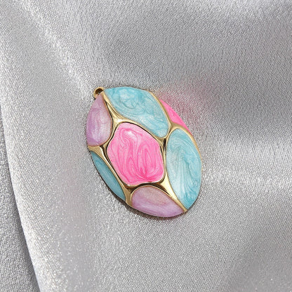 Geometric Enamel Pendant Necklace