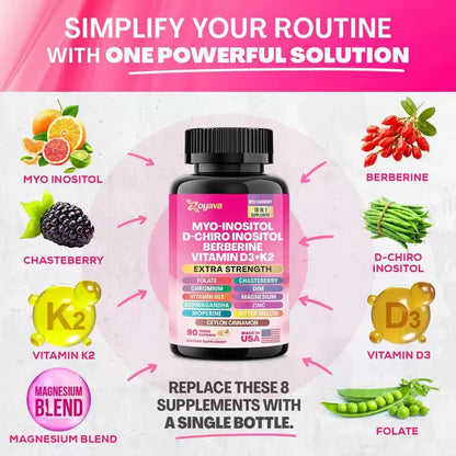 Zoyava Soothe and Smooth Magnesium and Myo-Inositol Capsules
