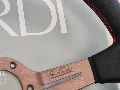 NARDI Universal Bronze Titanium Frame Black Leather Steering Wheel