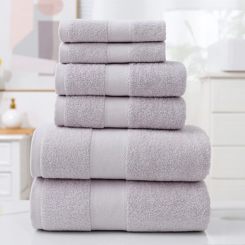 Turkish Cotton Bath Towel Set (6 Pieces)