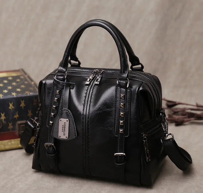 Patina Oil Wax Vegan Leather Crossbody Bag