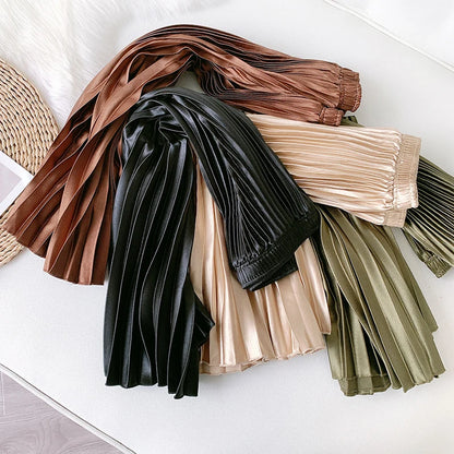 Satin Pleated Skirts