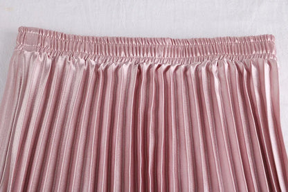 Satin Pleated Skirts