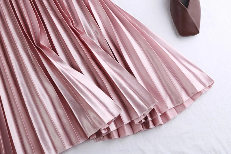 Satin Pleated Skirts