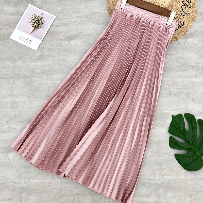 Satin Pleated Skirts