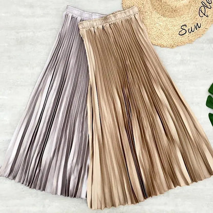 Satin Pleated Skirts