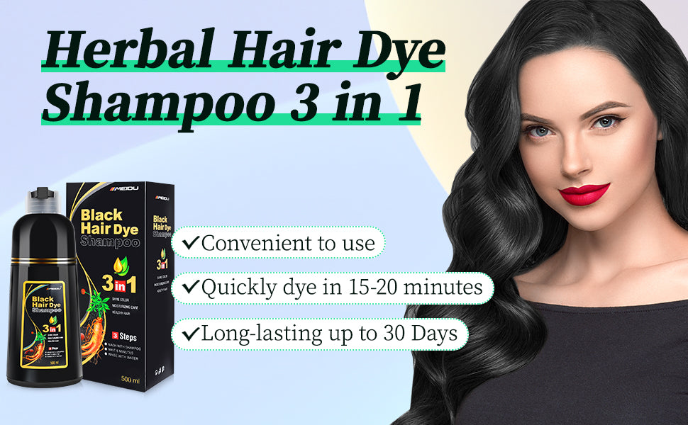 Herbal 3-in-1 Natural Hair Dye Shampoo