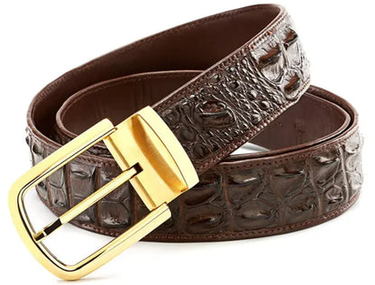 Hornback Crocodile Skin Leather Belts