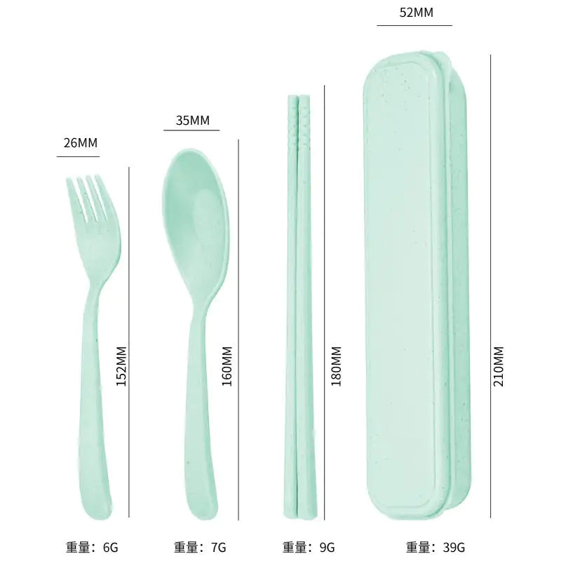 Travel Eco Wheat Straw Utensil Set