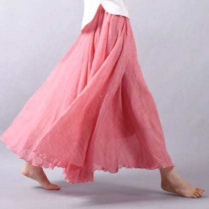 Mori Girl Cotton and Linen A-line Skirt