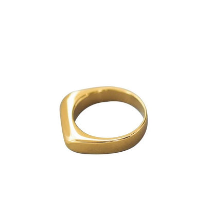 18K Gold Plated Titanium Square Ring