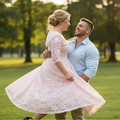 Chic Plus Size Lace Midi Dress