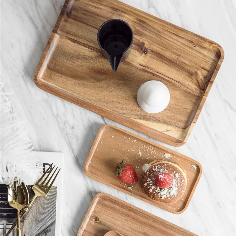 Handmade Acacia Wooden Serving Trays